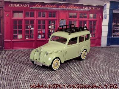 Elysee 1/43 – Renault Juvaquatre Break Vitré N° ELY559, Résine Vert